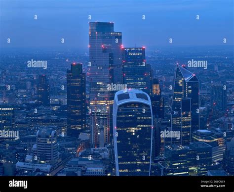 City View at night from the Shard. 22 Bishopsgate, LONDON, United ...