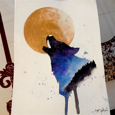 Howling Wolf [watercolor painting] by Cleyford on DeviantArt