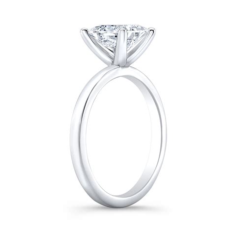 1ct. Princess cut Natural Diamond Classic 4 Prong Solitaire Engagement ...