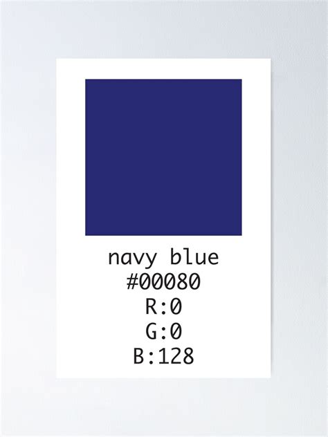 "Navy Blue Hex and RGB Code " Poster for Sale by Number3art | Redbubble