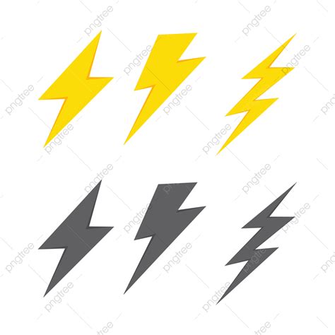 Thunder Bolt Vector Set, Thunderbolt, Thunder Bolt, Vector Set PNG and ...