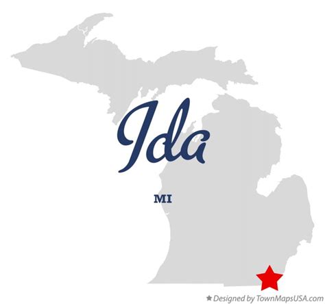 Map of Ida, MI, Michigan