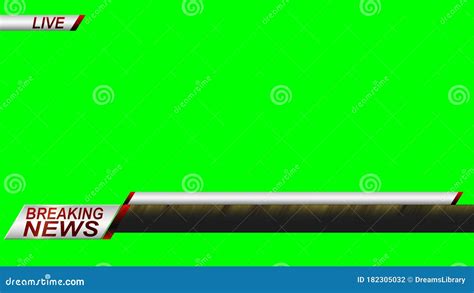 Breaking News Lower Third 3 On Chroma Key Green Background Stock Photo ...