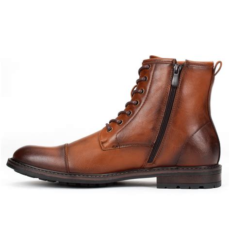 Men's 38893 Leather Lined Double Zip Cap Toe Dress Ankle Boots | Jazame ...