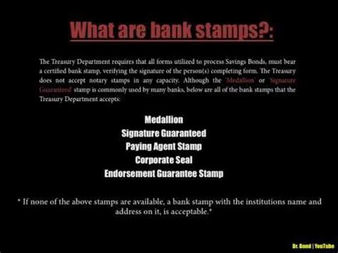 What are Medallion and/or Signature Guaranteed bank stamps (Savings Bonds) - YouTube