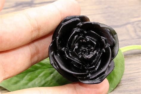 Hand Carved obsidian Rose natural obsidian Matte rose/flower | Etsy