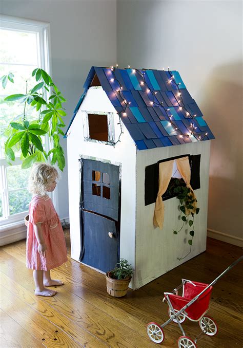 DIY Cardboard Playhouse from a Box - Say Yes