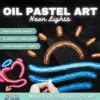 Drawing Neon Lights in Oil Pastel Drawing - HS & Jr High School Art Lesson