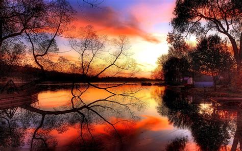 Autumn Sunset Over Lake Wallpapers - Wallpaper Cave