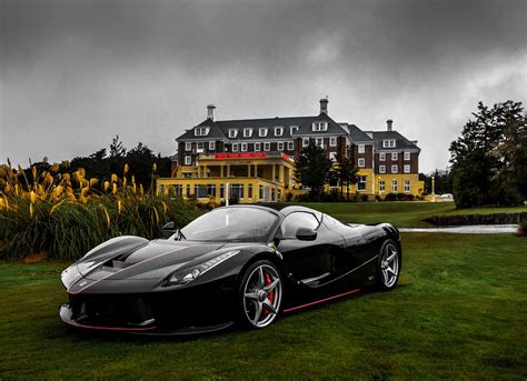 Download Supercar Black Car Car Ferrari Vehicle Ferrari LaFerrari Aperta HD Wallpaper