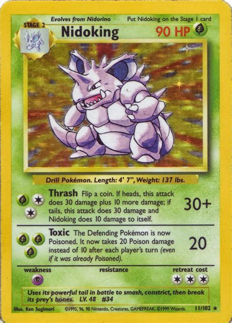 The Field Guide to Pocket Monsters: Card of the Day: Base Set Nidoking