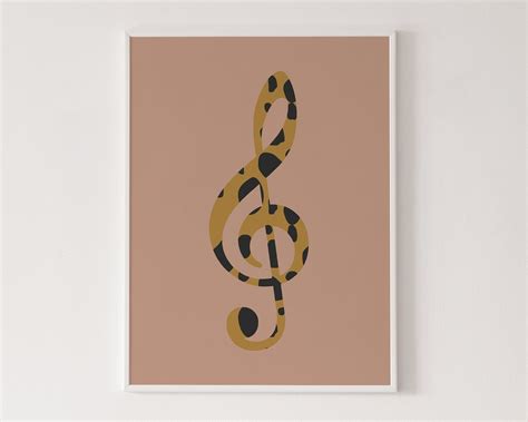 Treble Clef Poster Music Art Animal Print Music Lover | Etsy