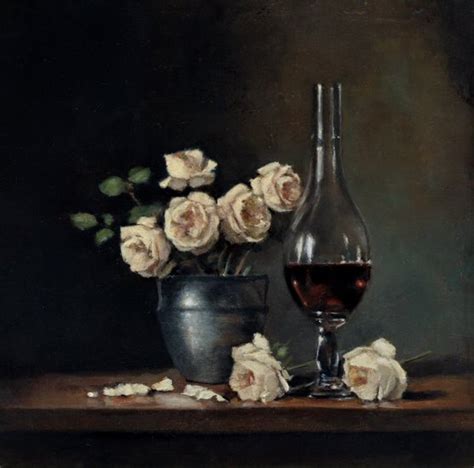 Rose with decanter by Joseph Dawson | Irish Art, The Doorway Gallery, Irish Art Gallery