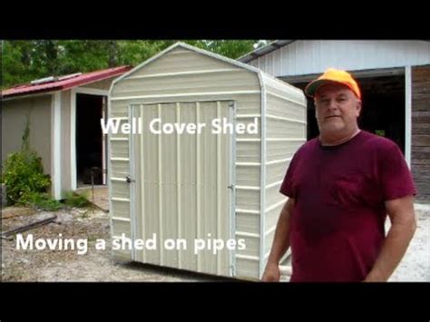 Moving a shed on pipes - YouTube