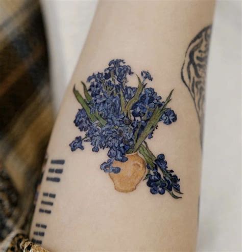 Still life with irises tattoo Van Gogh | Creative tattoos, Tiny tattoos, Mini tattoos