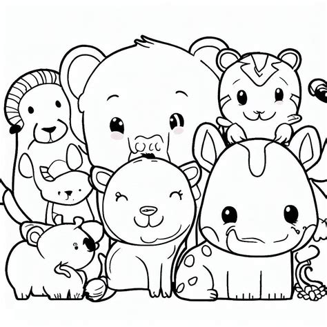 Coloriage Animaux Mignons Gratuits Pour les Enfants - télécharger et imprimer gratuit sur ...