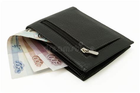 Wallet with cash stock photo. Image of black, buying - 19499280