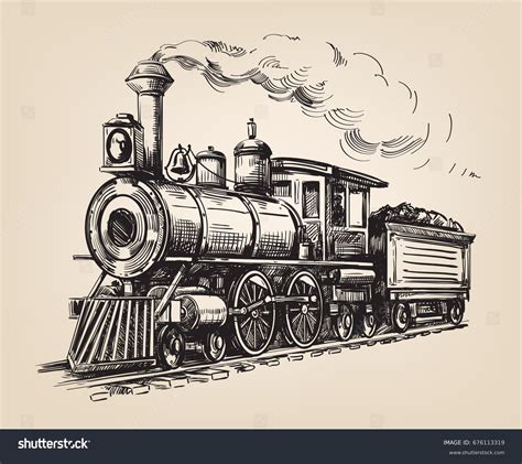 Train Engine Sketch Images - Steam Locomotive Drawing At Getdrawings ...