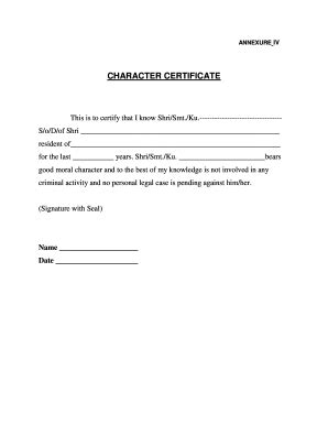 Character Certificate Pdf - Fill Online, Printable, Fillable, Blank ...