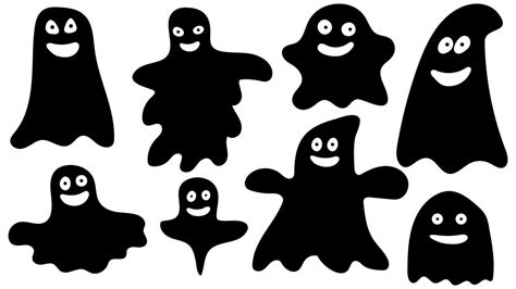 funny scary Halloween boo ghosts. Ghost character with a face 3195290 Vector Art at Vecteezy