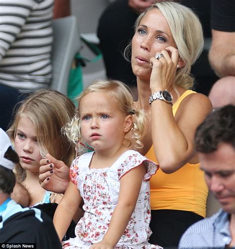 Bec Hewitt takes all three kids to see daddy Lleyton in Australian Open | Daily Mail Online