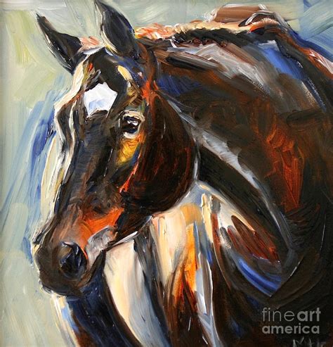 Black Horse Oil Painting Painting by Maria Reichert - Fine Art America