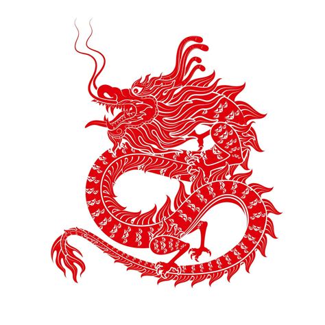 Traditional chinese Dragon. Isolated on white background for card ...