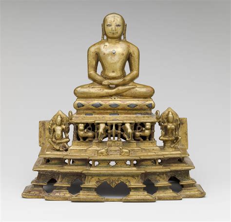 Svetambara Enthroned Jina, with Attendant Yaksha and Yakshi | India ...