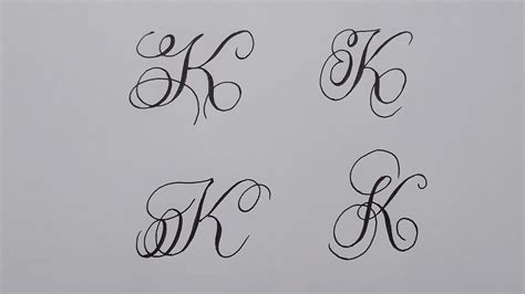 Alphabet K In Calligraphy