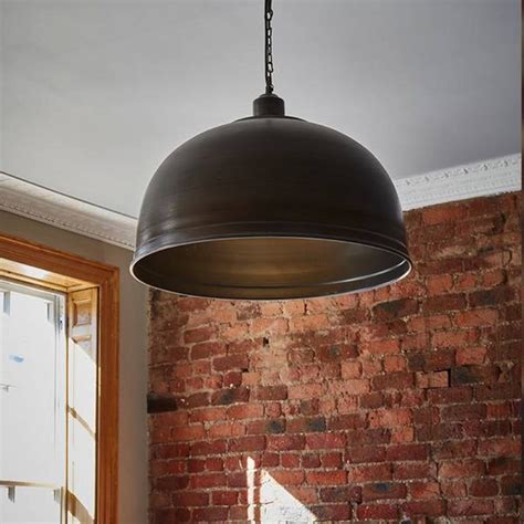 Brooklyn Vintage Metal Giant Dome Pendant Light - Dark Pewter - 23.5"