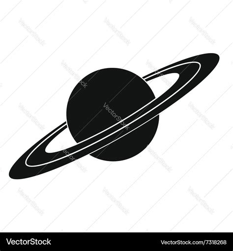 Saturn black simple icon Royalty Free Vector Image