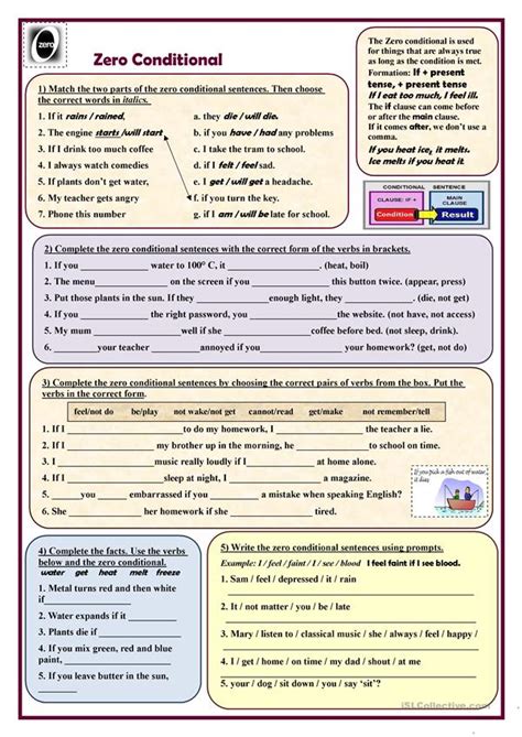 Zero conditional (exercises) - English ESL Worksheets for distance learning and physical ...