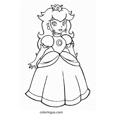 Free Printable Princess Peach Coloring Pages for kids | Coloringus