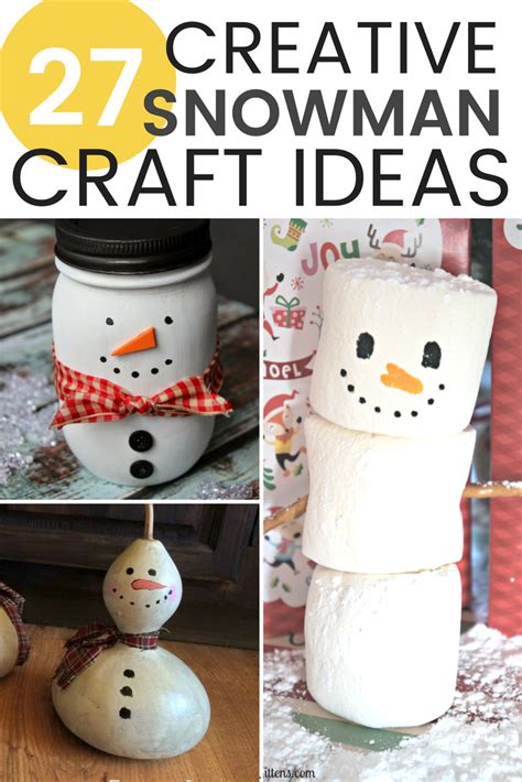 27 Creative DIY Snowman Decorations • Grillo Designs