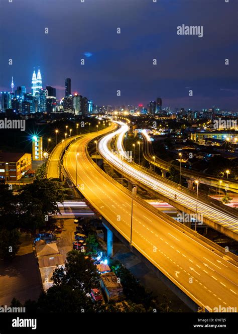 Kuala Lumpur skyline at night Stock Photo - Alamy