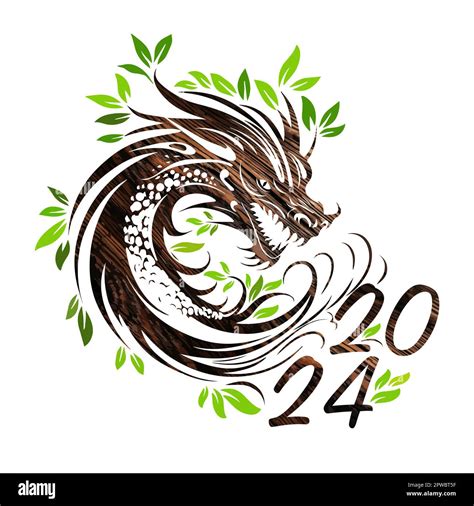 Symbol of Happy Chinese New Year 2024 green Dragon. Symbol of 2024 ...