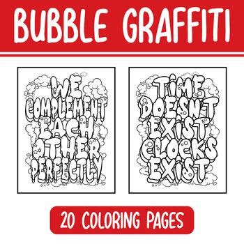 Bubble Graffiti Style Coloring Pages Vol 4 by LusTop | TPT