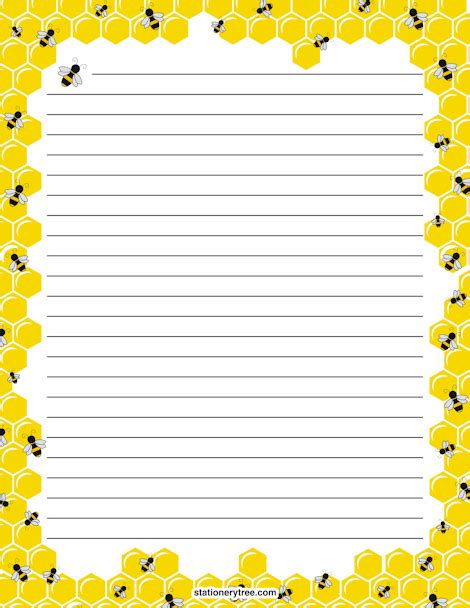 Printable Bee Stationery