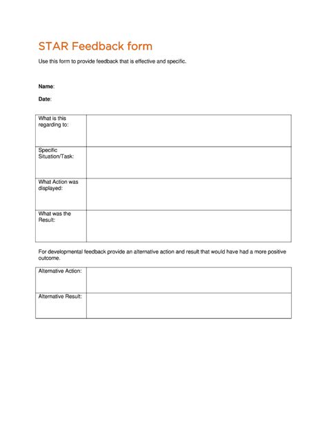 Star Feedback Template - Fill Online, Printable, Fillable, Blank ...