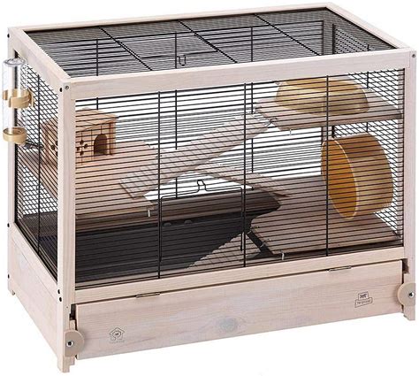 Ferplast Hamsterville Hamster Cage | Natural Wood Hamster Cage Includes ALL Accessories | 23.6L ...