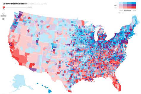 The number of individuals in jail and prison for every U.S. county - Vivid Maps