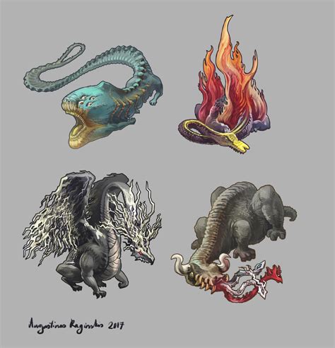 Elemental Dragons by AugustinasRaginskis on DeviantArt