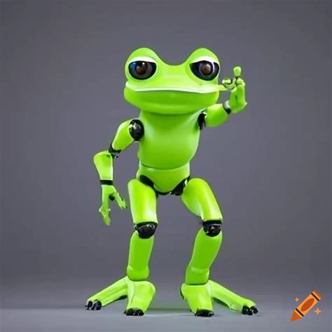 Lime colored frog humanoid robot on Craiyon