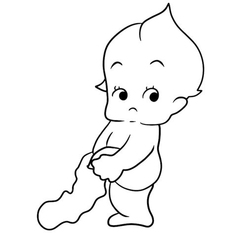 Premium Vector | Little angel cartoon doodle kawaii anime coloring page ...