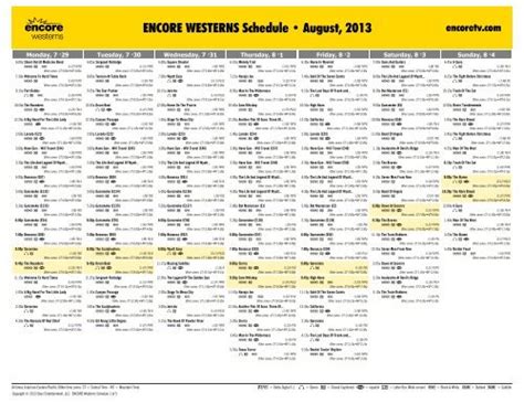 ENCORE WESTERNS Schedule - August, 2013 - Starz