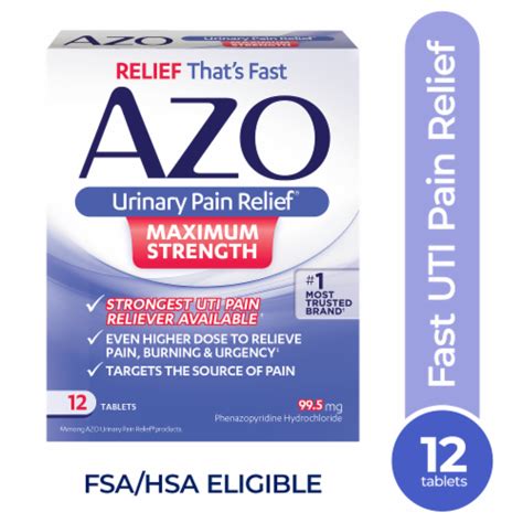 AZO Urinary Pain Relief® Maximum Strength Tablets, 12 ct - King Soopers
