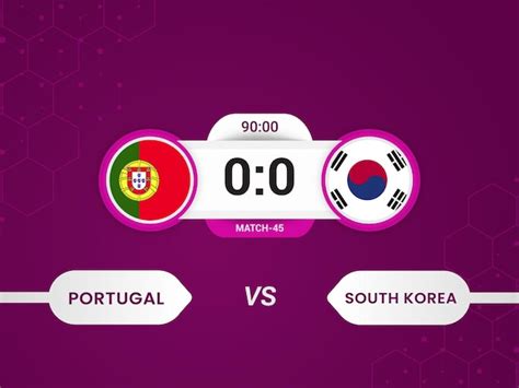 Premium Vector | South korea vs portugal 2022 match with scoreboard and ...