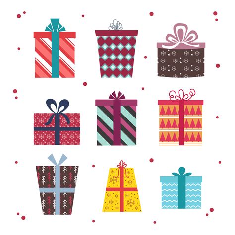 Christmas Gift Boxes Vector Set 173271 Vector Art at Vecteezy