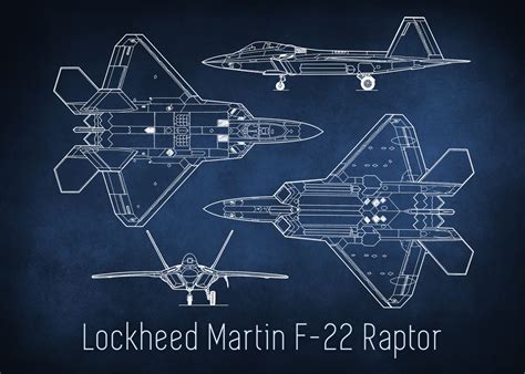 Lockheed F-22 Raptor Blueprint Art | Blueprint art, Blueprints, Airplane art