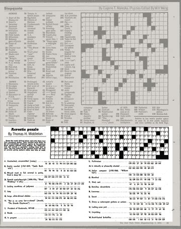 Acrostic puzzle - The New York Times